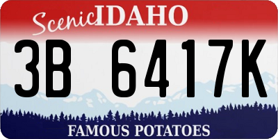 ID license plate 3B6417K