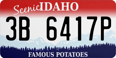ID license plate 3B6417P