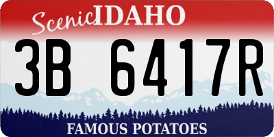 ID license plate 3B6417R