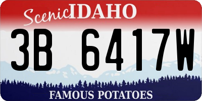 ID license plate 3B6417W