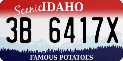 ID license plate 3B6417X