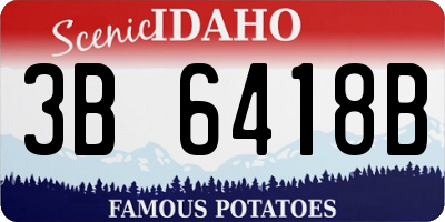 ID license plate 3B6418B