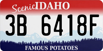 ID license plate 3B6418F
