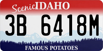 ID license plate 3B6418M