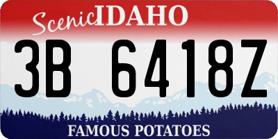 ID license plate 3B6418Z