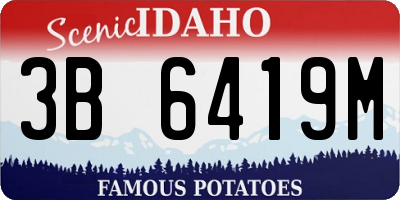 ID license plate 3B6419M
