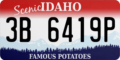 ID license plate 3B6419P