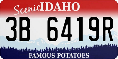 ID license plate 3B6419R