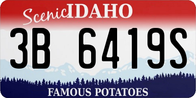 ID license plate 3B6419S