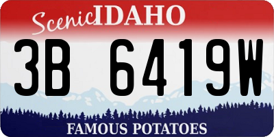 ID license plate 3B6419W