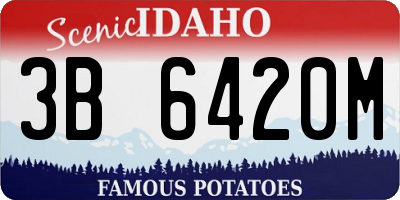 ID license plate 3B6420M