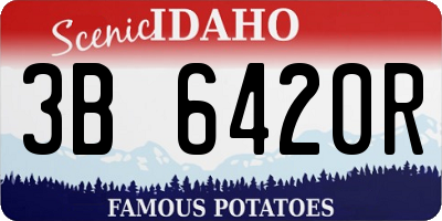 ID license plate 3B6420R