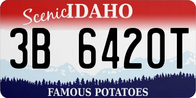 ID license plate 3B6420T
