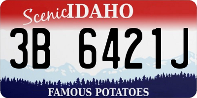 ID license plate 3B6421J