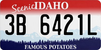 ID license plate 3B6421L