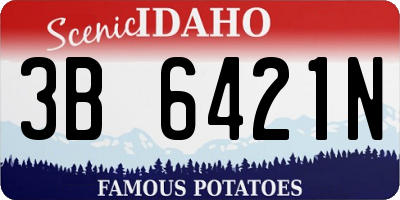 ID license plate 3B6421N