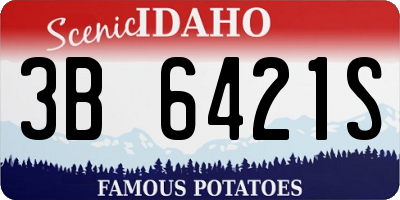 ID license plate 3B6421S