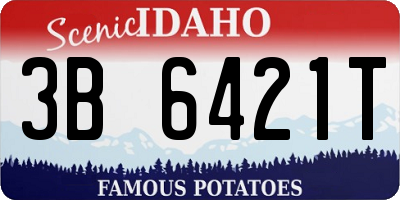 ID license plate 3B6421T