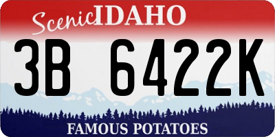 ID license plate 3B6422K