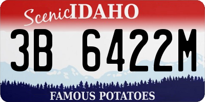ID license plate 3B6422M