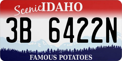 ID license plate 3B6422N