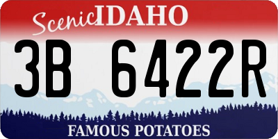 ID license plate 3B6422R
