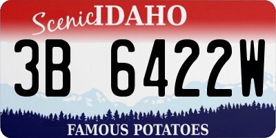 ID license plate 3B6422W
