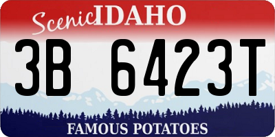 ID license plate 3B6423T