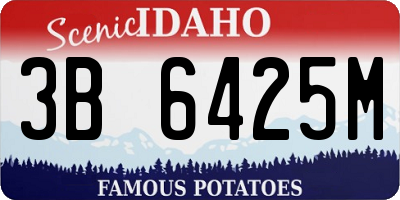 ID license plate 3B6425M