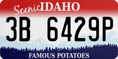 ID license plate 3B6429P