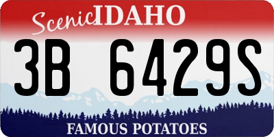 ID license plate 3B6429S