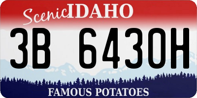 ID license plate 3B6430H