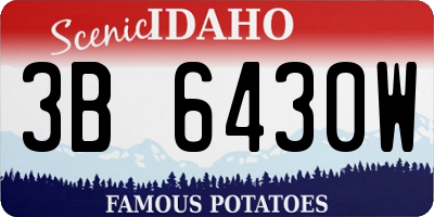 ID license plate 3B6430W