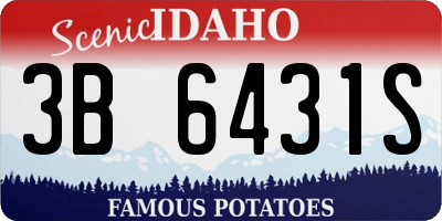 ID license plate 3B6431S