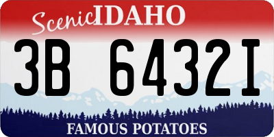 ID license plate 3B6432I