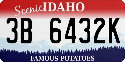 ID license plate 3B6432K
