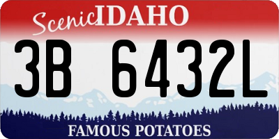 ID license plate 3B6432L