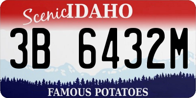 ID license plate 3B6432M