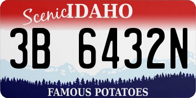ID license plate 3B6432N