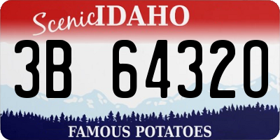 ID license plate 3B6432O