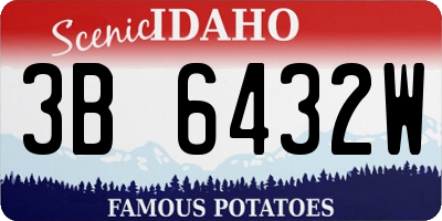 ID license plate 3B6432W