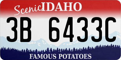 ID license plate 3B6433C