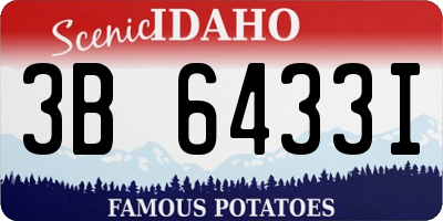 ID license plate 3B6433I