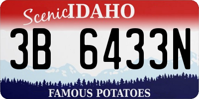 ID license plate 3B6433N