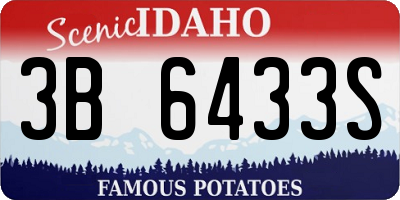 ID license plate 3B6433S
