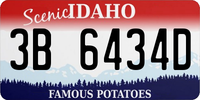ID license plate 3B6434D