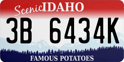 ID license plate 3B6434K
