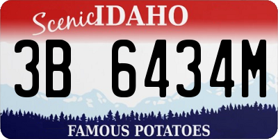 ID license plate 3B6434M