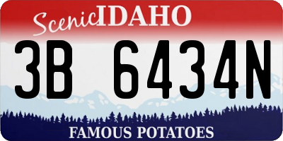 ID license plate 3B6434N