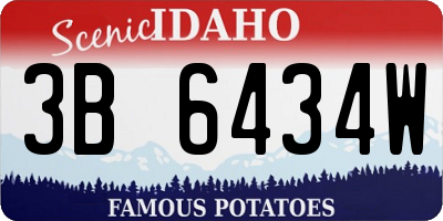ID license plate 3B6434W